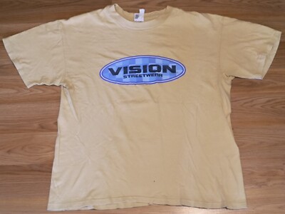 Vintage 1986 Vision Street Wear t shirt L beige skater 80s