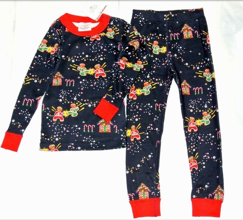 Hanna Andersson PJ Boys Long John Pajamas NINJA BREAD NWT size 4 years 100 cm - Picture 2 of 4