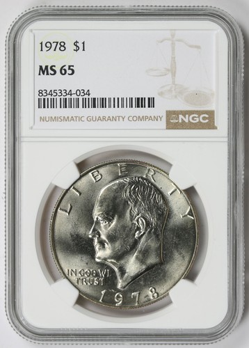 1978 Eisenhower Ike Copper-Nickel Clad $1 MS 65 NGC