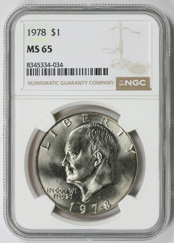 1978 Eisenhower Ike Copper-Nickel Clad $1 MS 65 NGC
