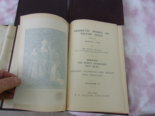 4 Victor Hugo's Novels Illustrated Antique Book Lot Hardcover - Foto 8 di 11