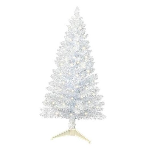 4ft Lighted Artificial Christmas Tree, Not Pre-lit Tinsel Pine Trees with White