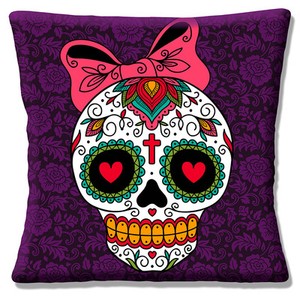 Crânes jour des morts image coussin