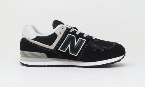 New Balance 574 Classic Big Kids Running Shoes Sneakers GC574GK - Black/White - Picture 2 of 6