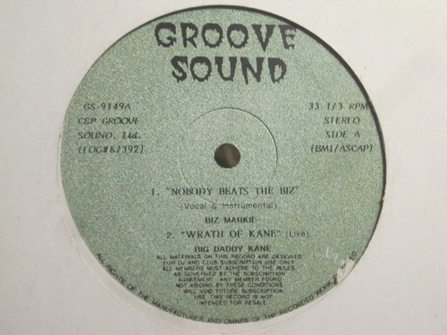 BIG DADDY KANE BIZ MARKIE MARLEY MARL SUPERNATURE 12" GROOVE SOUND GS9149 RAW VG