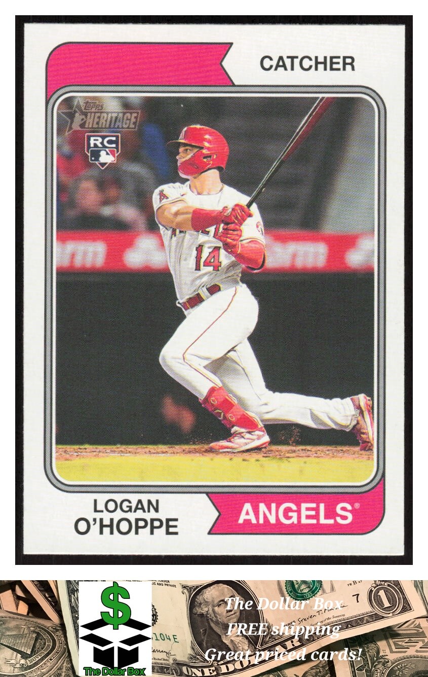 2023 Topps Heritage #318 Logan O'Hoppe RC - Los Angeles Angels