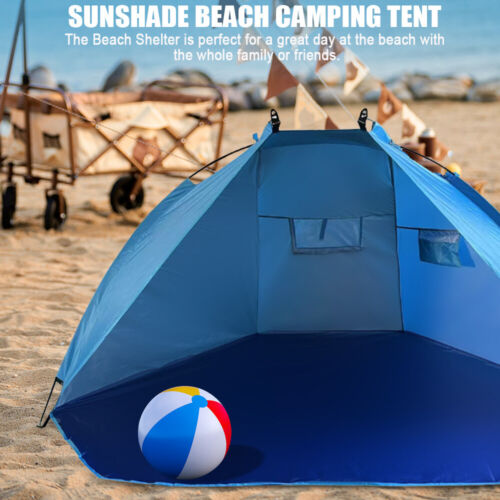 Pop Up Strandmuschel UV Schutz Sonnenschutz Sonnensegel Strandzelt Automatik - Bild 3 von 20