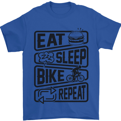 Fahrrad Eat Sleep Bike Repeat Lustig Fahrrad Herren 100% Baumwoll - Bild 9 von 12