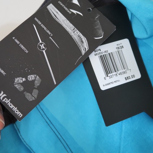 Hurley Board Shorts Boy’s 16 Multicolor Colorblock 9” Phantom NEW - Picture 5 of 10