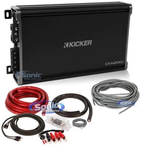 Kicker-43CXA12001-CXA1200-1-1200w-RMS-Mono-Car-Stereo-Amplifier-Amp-Kit-Remote