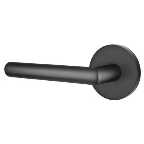 EMTEK Stuttgart Right Handed Privacy Door Lever Set w/ Disk Rose, Flat Black