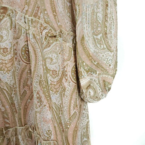 Dress Forum Los Angeles Womens Maxi Dress Small Paisley Button Up Tiered Ruffle - Picture 4 of 11