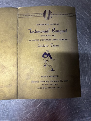 Bob Williams Signed Dinner Program Altoona PA Notre Dame Football 1950 Guilfoyle - Picture 2 of 6