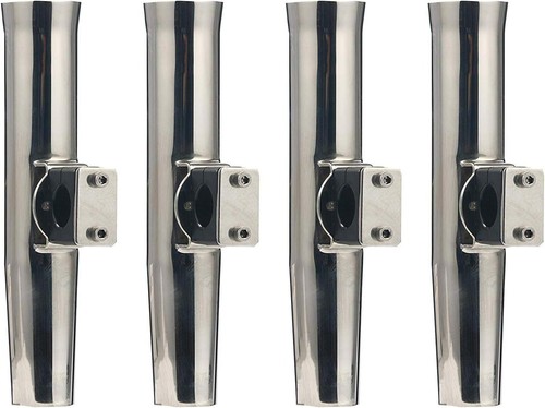 Soporte de caña de pescar de barco de acero inoxidable de 4 piezas abrazadera en soporte de caña para rieles de 7/8" a 1" - Imagen 2 de 8