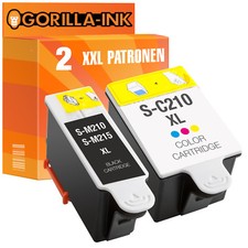 Set 2 Patronen für Samsung CJX-1000 CJX-1050W CJX-2000FW INK-M210 M215 INK-C210