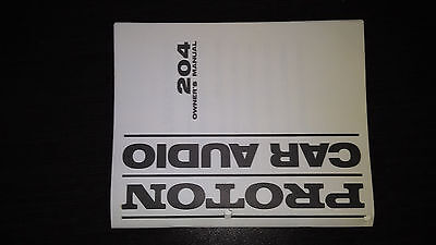 Proton 204 owners manual original car radio stereo cassette tape player