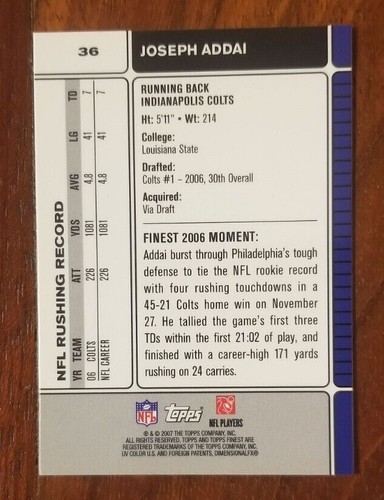 2007 Topps Finest Veteran & Rookie Base & Parallel Football Cards PYP! - Picture 65 of 259