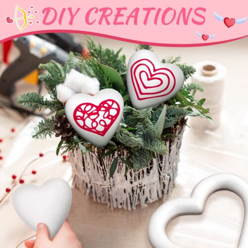 32 Pieces Heart Shaped Foam White Foam Heart Wreath Forms for Crafts Projects... - Picture 6 of 7