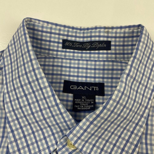 Men’s GANT Blue Chequered Long Sleeved Shirt , Size XL - Picture 6 of 6
