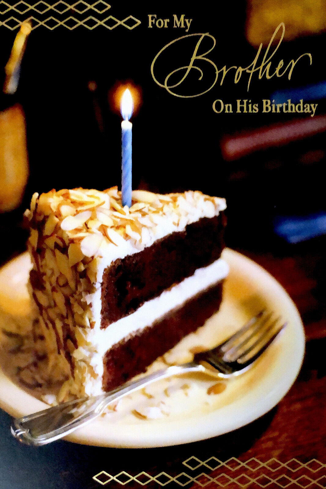 Happy Birthday For My Brother On His Birthday Cake 5”x7” Hallmark ...