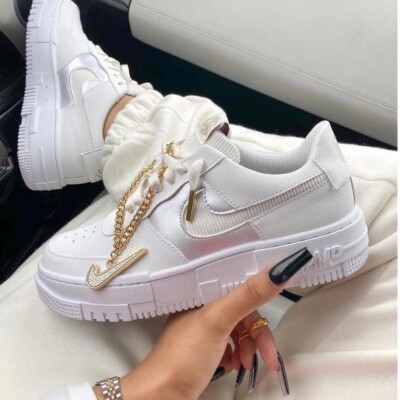women's nike air force 1 pixel gold pendant