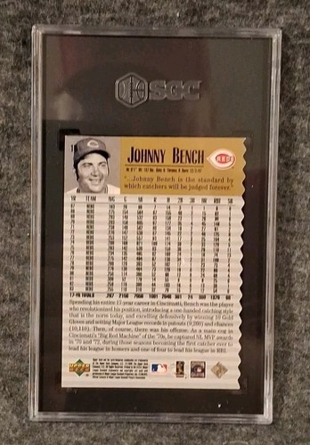 1999 Ud Century Legends # 16 Johnny Bench Serrated Numbered Piece Graded 8.5 - Picture 4 of 4