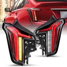 For 2020+ Cadillac CT5 LED DRL Black Red Lens Tail Light Brake Lamp