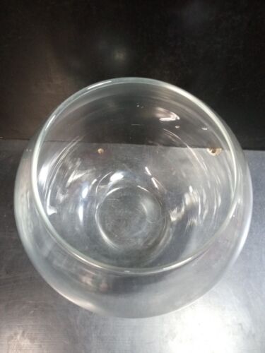 Large vase Glass Bubble Ball Bowl Clear 7.25"Wide 6.25" Tall round - Picture 2 of 12