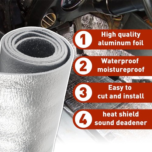 160"x40" Firewall Sound Deadener Car Roof Heat Shield Insulation Deadening Mat - Picture 11 of 20