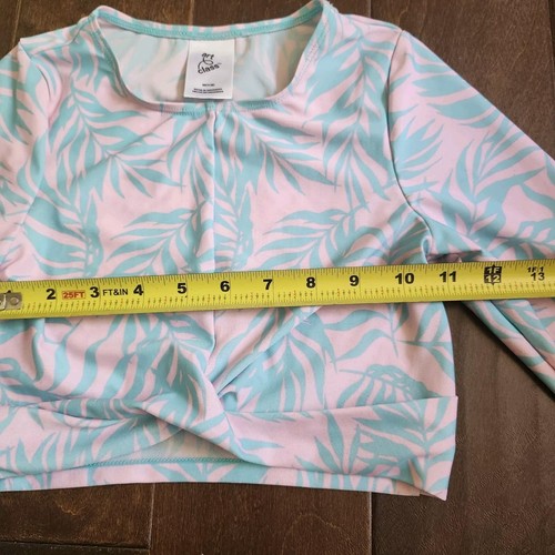 Art Class Swim Shirt Girls Pink Botanical Rash Guard Long Sleeve - Size M 7/8 - Picture 10 of 14