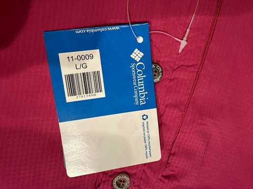 Columbia PFG Button Up Shirt Youth Boys Size L Vented Omni Shade, Pink, NEW NWT - Picture 9 of 16