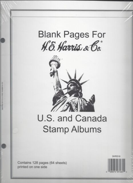 Pkg. of 64 H.E. Harris Blank One-Sided Pages For U.S. and Canada 3HRS16 Pkg. of 64 H.E. Harris Blank One-Sided Pages For U.S. and Canada 3HRS16