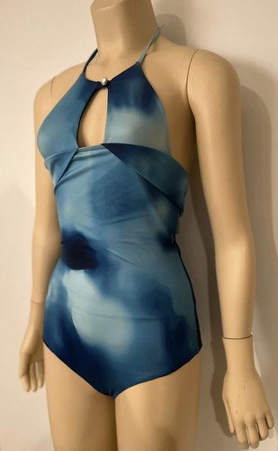 NWT Chanel 18S 2018 Summer Runway Light Blue One Piece Swim Suit FR 36 US 4 - Picture 2 of 9