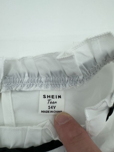 Shein Teen White Sleeveless Top Black Pants Outfit Girls Size 14Y - Picture 2 of 7