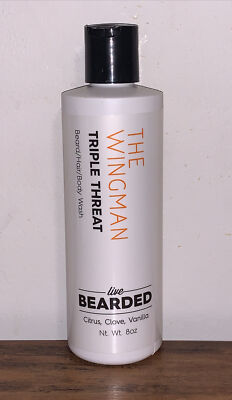 1x Live Bearded Beard/Hair/Body Wash-The Wingman Triple Threat 8oz,Discontinued