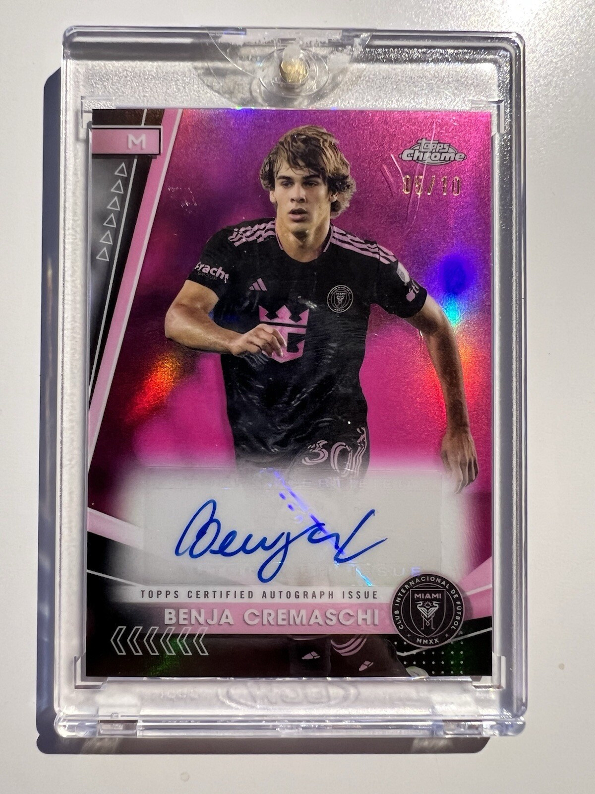 2024 Topps Chrome MLS Mania Benja Cremaschi AUTO #CA-BC Inter Miami Pink 05/10