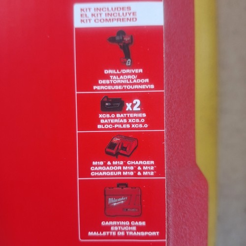 Milwaukee 2803-22 18V Cordless Drill Driver Kit - Red =NEW= - Picture 2 of 5