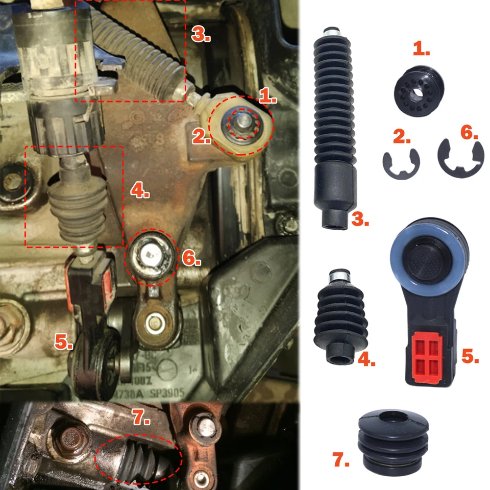 7X For Ford Focus 98-2011 Shifter Cable Linkage Bushing Kit Manual Transmission Foto 2 de 4