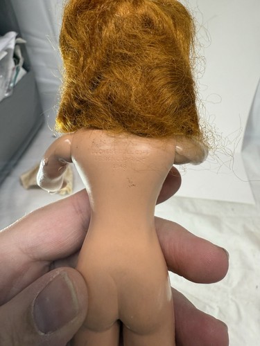 Vintage 1948 Celluloid 7" Jointed Doll Side Glance Eyes for OOAK Red/Auburn Hair - Picture 13 of 14