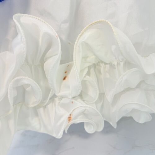 VINTAGE 80s harlequin taffeta one shoulder ruffle prom DRESS GOWN XS - Picture 7 of 10