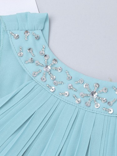 DE Mädchen Chiffon Prinzessin Kleider Blumenmädchen Strass Brautjungfernkleid - Bild 73 von 82