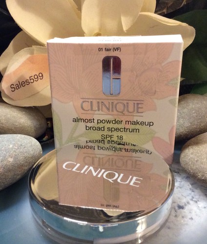 CLINIQUE ALMOST POWDER MAKEUP BROAD SPECTRUM SPF 18 PR ~ 01 FAIR (VF)~ 10 g ~NEW