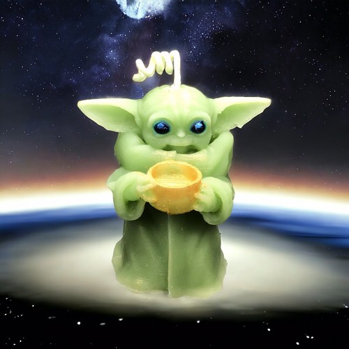 Baby Yoda Beeswax Pillar Candle,The Child, Mandalorian Grogu Disney, Star Wars - Picture 5 of 15