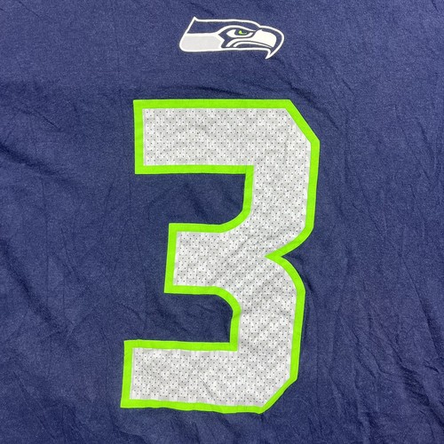 Nike Seattle Seahawks Russel Wilson T-Shirt Men Size Large Blue/Green - Picture 2 of 7