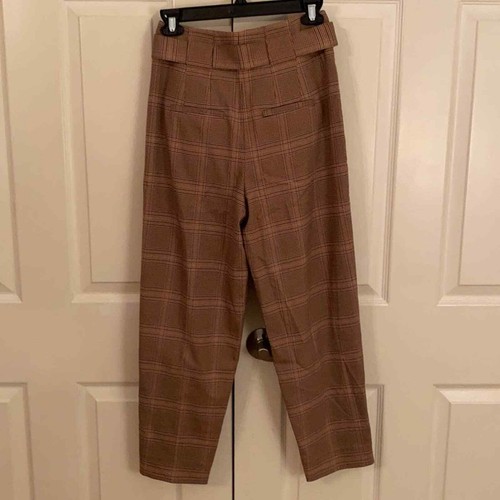 Banana Republic Plaid Paperbag Trousers pleated belted houndstooth academia pant - Bild 7 von 9