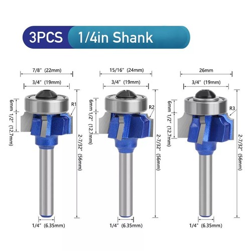 1/4" Shank Round Corner Over Arc Edge Router Woodworking Milling Cutter Bit - Picture 26 of 26