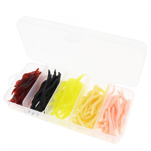 100pcs Soft Maggot Grub Fishing Bait Maggots + 150 pcs Earthworm Red Worm Lures - Picture 5 of 12
