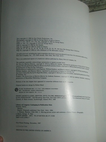 MARILYN Norma Jeane by Gloria Steinem George Barris 1987 PLUME First Edition PB - Bild 3 von 12