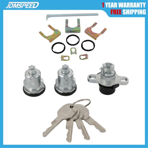 Doors & Hatch Lock Cylinder Set For 93-02 Camaro Firebird Black Face Caps PY472 - Picture 1 of 15