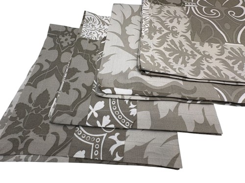 Tovaglioli in stoffa stampa marocchina Crate & Barrel 100% cotone grigio beige - set di 6 - Foto 7 di 8
